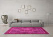 Machine Washable Persian Pink Traditional Rug in a Living Room, wshtr2238pnk