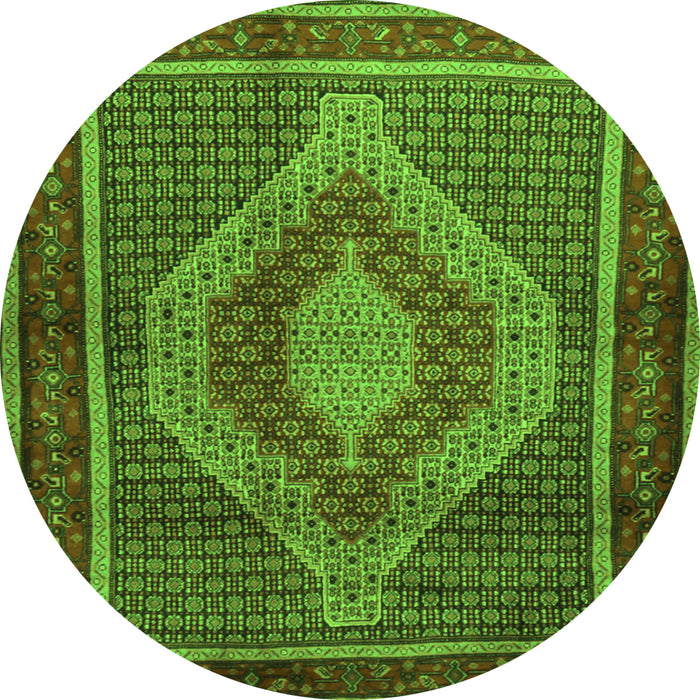 Square Persian Green Traditional Rug, tr2238grn