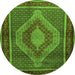 Square Persian Green Traditional Rug, tr2238grn