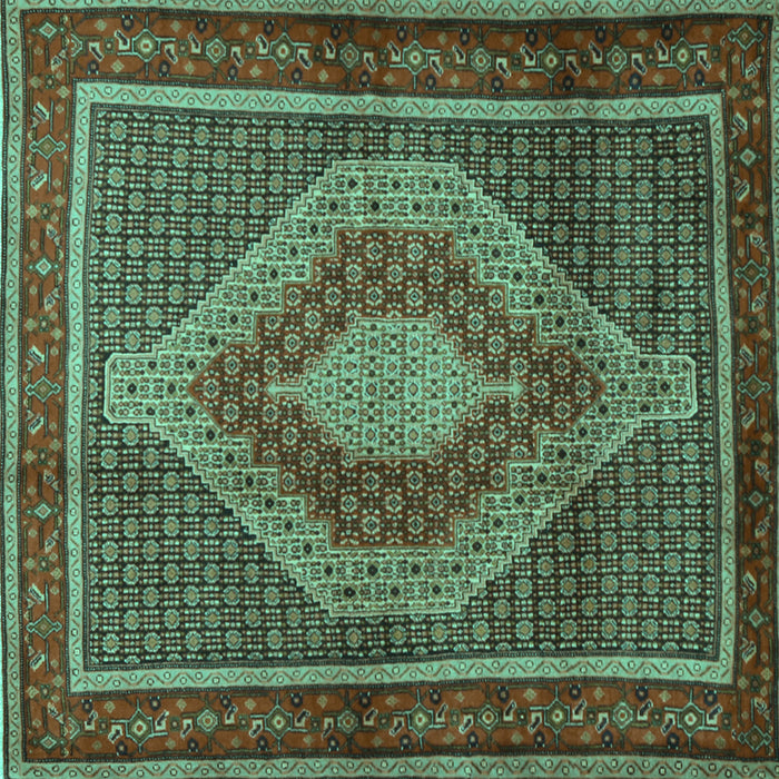 Square Persian Turquoise Traditional Rug, tr2238turq