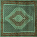 Square Persian Turquoise Traditional Rug, tr2238turq
