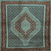 Square Machine Washable Persian Light Blue Traditional Rug, wshtr2238lblu