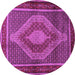 Round Machine Washable Persian Purple Traditional Area Rugs, wshtr2238pur