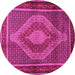 Round Machine Washable Persian Pink Traditional Rug, wshtr2238pnk