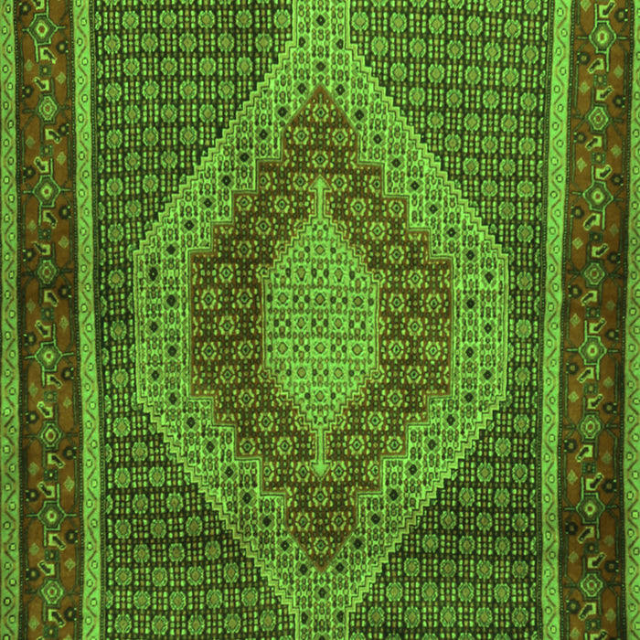 Serging Thickness of Machine Washable Persian Green Traditional Area Rugs, wshtr2238grn