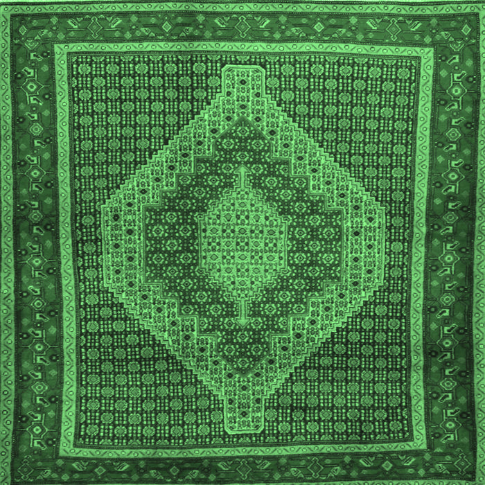 Square Persian Emerald Green Traditional Rug, tr2238emgrn