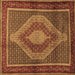 Square Machine Washable Persian Brown Traditional Rug, wshtr2238brn