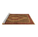 Sideview of Machine Washable Persian Brown Traditional Rug, wshtr2238brn