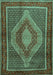 Machine Washable Persian Turquoise Traditional Area Rugs, wshtr2238turq