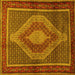 Square Machine Washable Persian Yellow Traditional Rug, wshtr2238yw