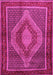 Machine Washable Persian Pink Traditional Rug, wshtr2238pnk