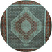 Round Persian Light Blue Traditional Rug, tr2238lblu