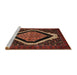 Sideview of Machine Washable Traditional Deep Red Rug, wshtr2239