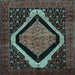Square Persian Light Blue Traditional Rug, tr2239lblu
