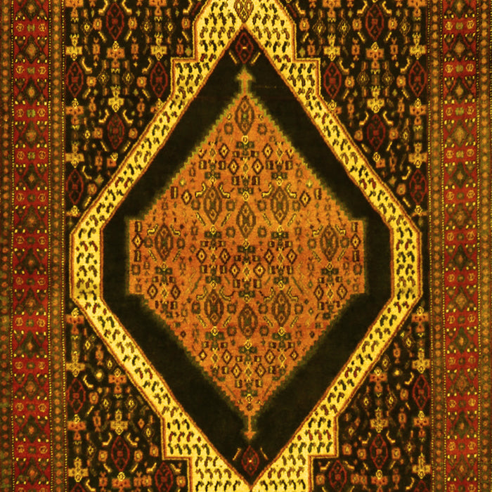 Machine Washable Persian Yellow Traditional Rug, wshtr2239yw
