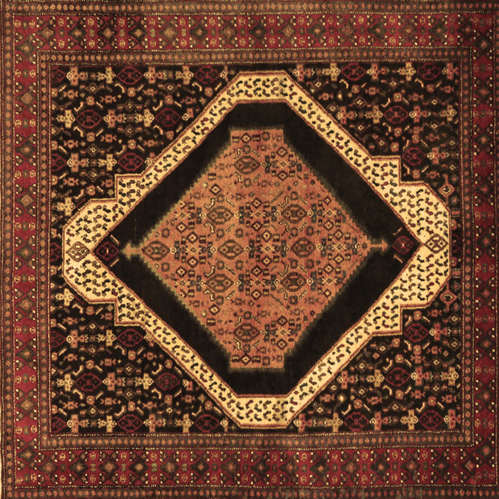 Square Persian Brown Traditional Rug, tr2239brn