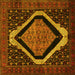 Square Machine Washable Persian Yellow Traditional Rug, wshtr2239yw