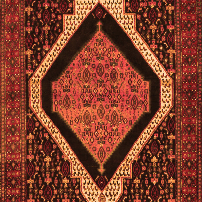 Serging Thickness of Machine Washable Persian Orange Traditional Area Rugs, wshtr2239org