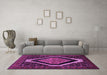 Machine Washable Persian Purple Traditional Area Rugs in a Living Room, wshtr2239pur