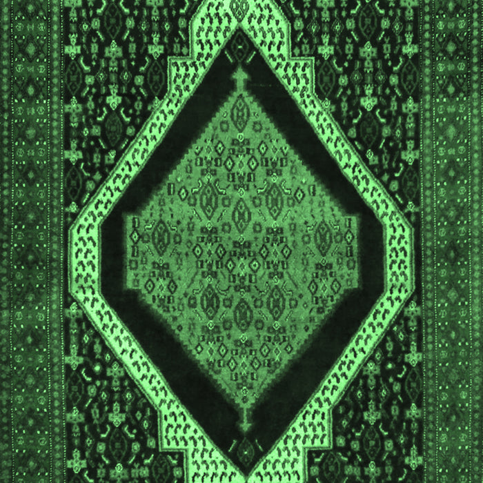 Machine Washable Persian Emerald Green Traditional Area Rugs, wshtr2239emgrn