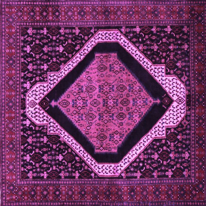 Square Machine Washable Persian Purple Traditional Area Rugs, wshtr2239pur