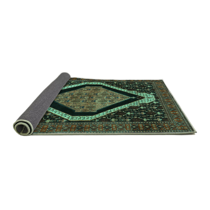 Sideview of Persian Turquoise Traditional Rug, tr2239turq