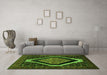 Machine Washable Persian Green Traditional Area Rugs in a Living Room,, wshtr2239grn