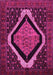 Machine Washable Persian Pink Traditional Rug, wshtr2239pnk