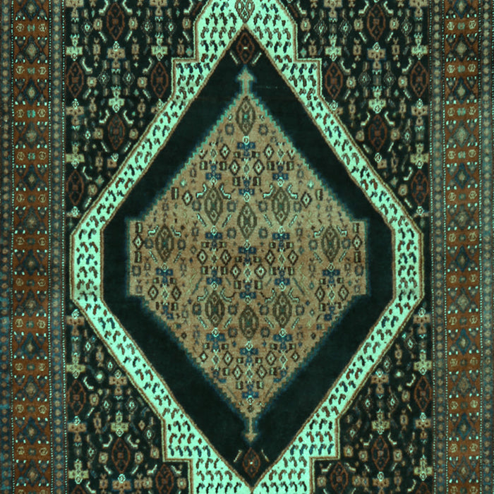 Machine Washable Persian Turquoise Traditional Area Rugs, wshtr2239turq