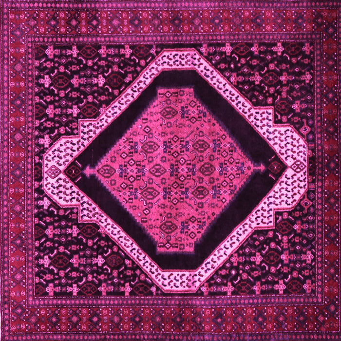 Square Machine Washable Persian Pink Traditional Rug, wshtr2239pnk