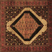 Square Machine Washable Persian Brown Traditional Rug, wshtr2239brn