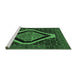 Sideview of Machine Washable Persian Emerald Green Traditional Area Rugs, wshtr2239emgrn