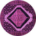Round Persian Purple Traditional Rug, tr2239pur