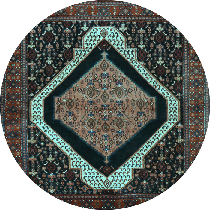 Round Persian Light Blue Traditional Rug, tr2239lblu