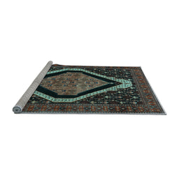 Sideview of Machine Washable Persian Light Blue Traditional Rug, wshtr2239lblu