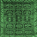 Square Machine Washable Persian Emerald Green Traditional Area Rugs, wshtr223emgrn