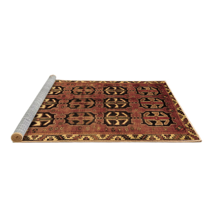 Sideview of Machine Washable Persian Brown Traditional Rug, wshtr223brn
