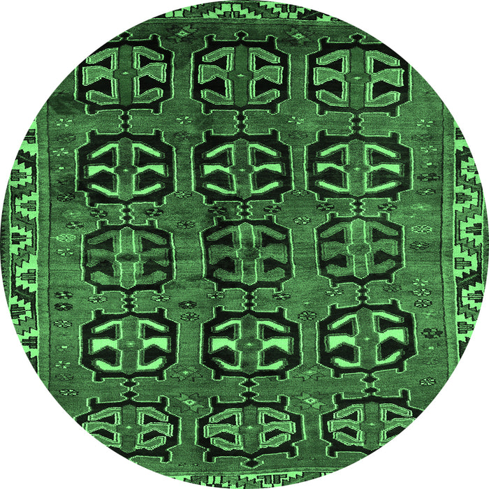 Round Persian Emerald Green Traditional Rug, tr223emgrn