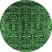 Round Persian Emerald Green Traditional Rug, tr223emgrn