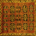 Square Machine Washable Persian Yellow Traditional Rug, wshtr223yw