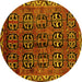 Round Persian Yellow Traditional Rug, tr223yw