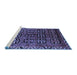 Sideview of Machine Washable Persian Blue Traditional Rug, wshtr223blu