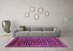 Machine Washable Persian Purple Traditional Area Rugs in a Living Room, wshtr223pur