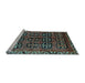 Sideview of Machine Washable Persian Light Blue Traditional Rug, wshtr223lblu