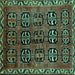 Square Machine Washable Persian Turquoise Traditional Area Rugs, wshtr223turq