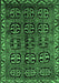 Machine Washable Persian Emerald Green Traditional Area Rugs, wshtr223emgrn