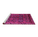 Sideview of Machine Washable Persian Pink Traditional Rug, wshtr223pnk