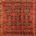 Round Machine Washable Persian Orange Traditional Area Rugs, wshtr223org