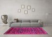 Machine Washable Persian Pink Traditional Rug in a Living Room, wshtr223pnk