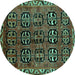 Round Persian Turquoise Traditional Rug, tr223turq